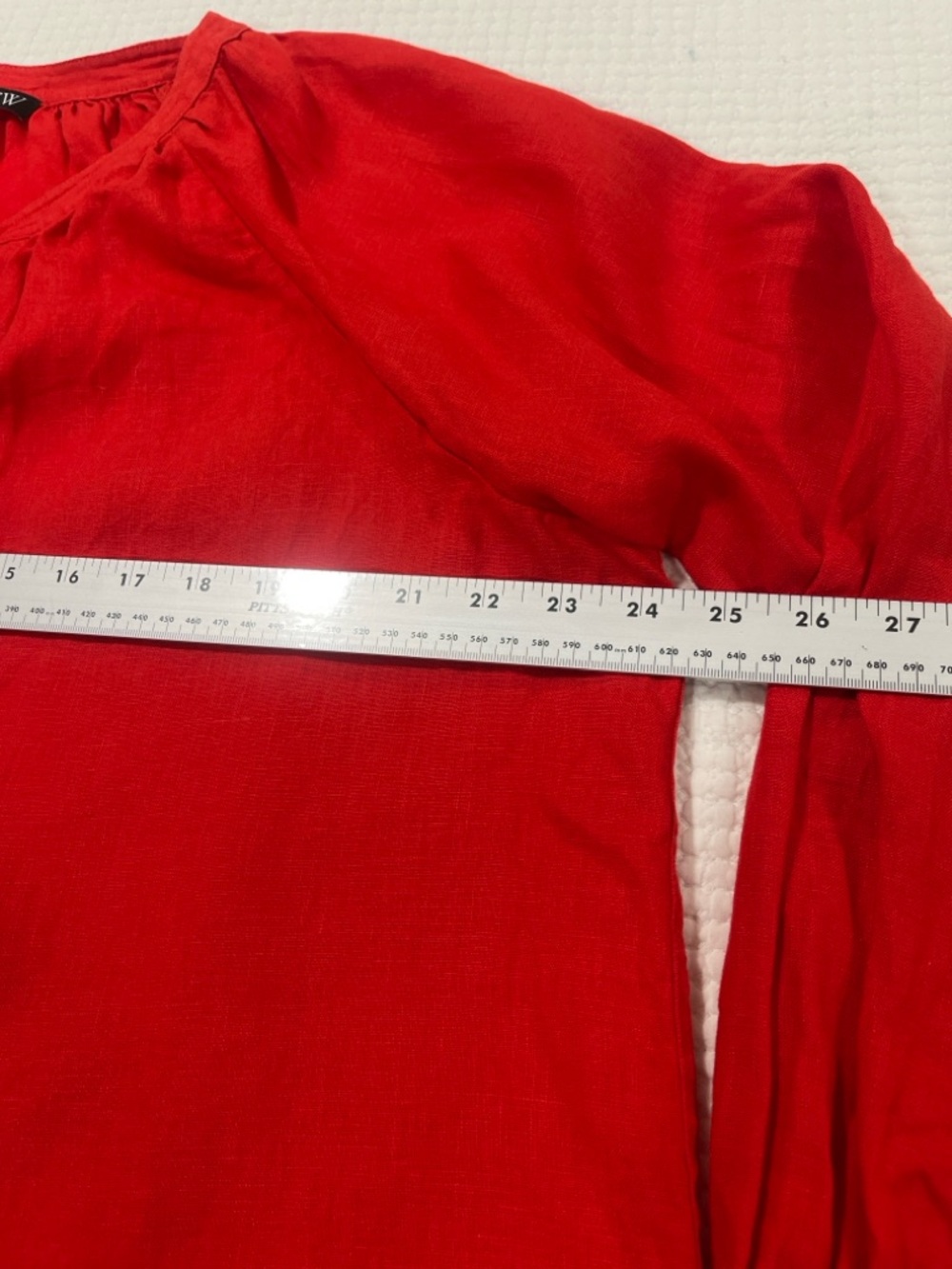 J. Crew Bright linen Split-Neck Peasant Popover Blouse XL Relaxed Top - Picture 6 of 11